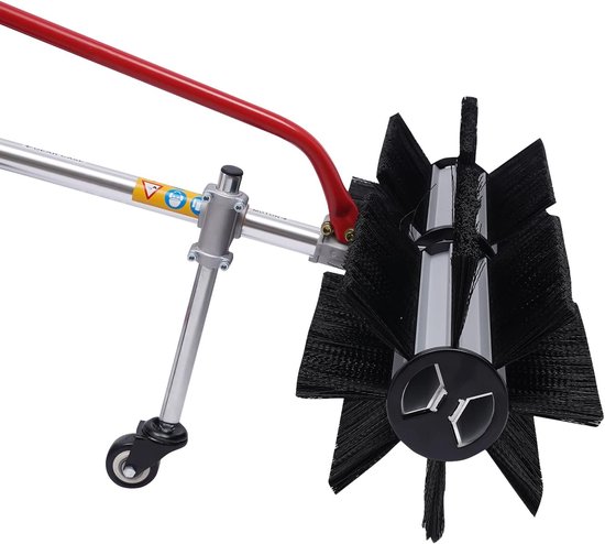 Benzine Veegmachine - Wegveegmachine Handveegmachine - Terrassen Reinigen - Krachtige Tweetaktmotor - 76 x 31 x 49 cm - Rood — afbeelding 5