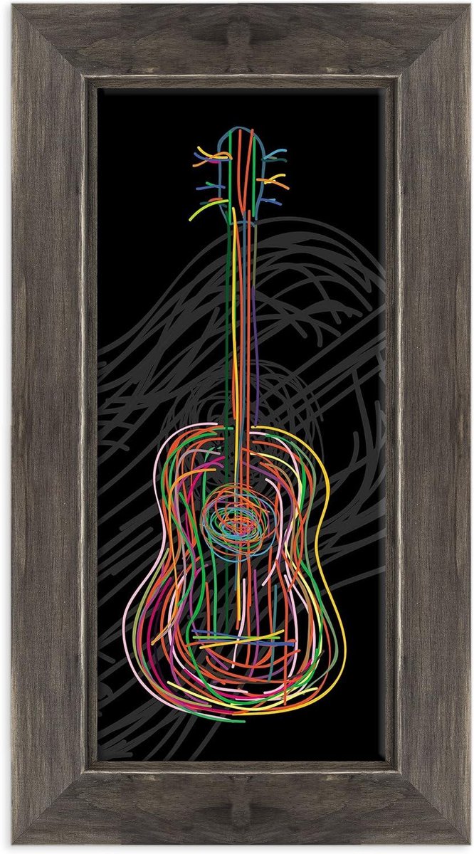 Muziek Kunst - Canvas Schilderij - Muur Decoratie - Klaar om op te hangen - 40x100cm - Donkerblauw
