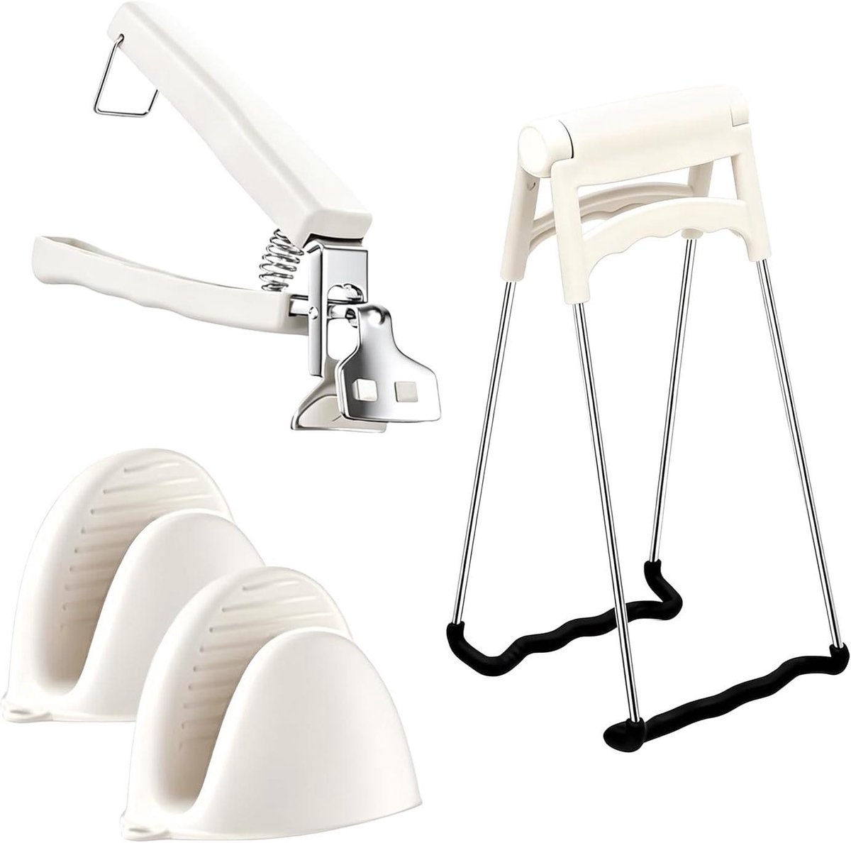 3 stuks warme levensmiddelen, 180 graden opvouwbare anti-verbrandingsklem, antislip handgreep voor borden, kommen, oven, magnetron, airfryer, keuken