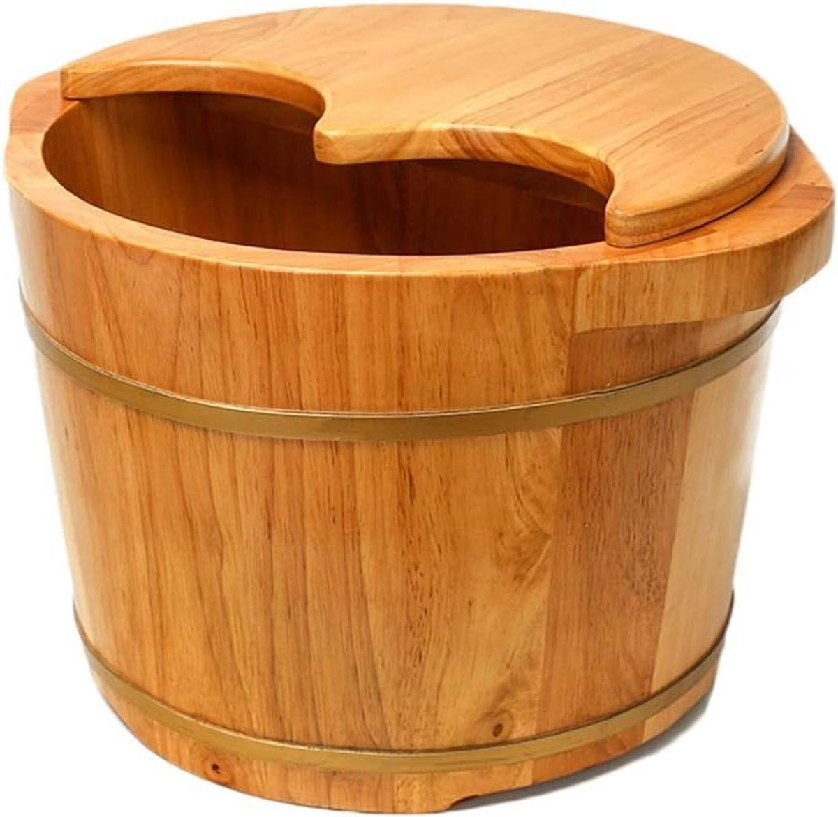 Houten Voetenbad - Massage Kuip - Voeten Ontspannen - Handgemaakt Eikenhout - 34 cm Diameter - Natuurlijk