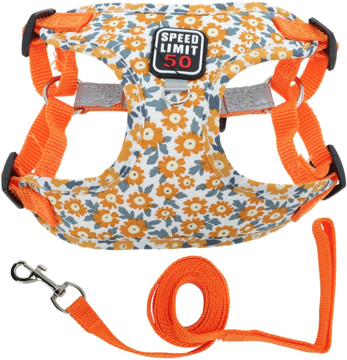 Dailygoods- Hondenharnas Verstelbaar - Hondenriem met Reflecterende Strepen - Harnas voor Kleine/Middelgrote Honden - Veilig Sluitsysteem - Hoogwaardig Polyester/Katoen