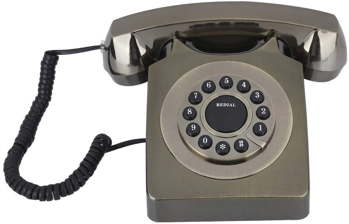 Dailygoods- Retro Telefoon - Europese Vintage Telefoon - Multifunctionele Telefoon - Grote Duidelijke Knop - Nummeropslagfunctie - Antiek Brons - Materiaal ABS