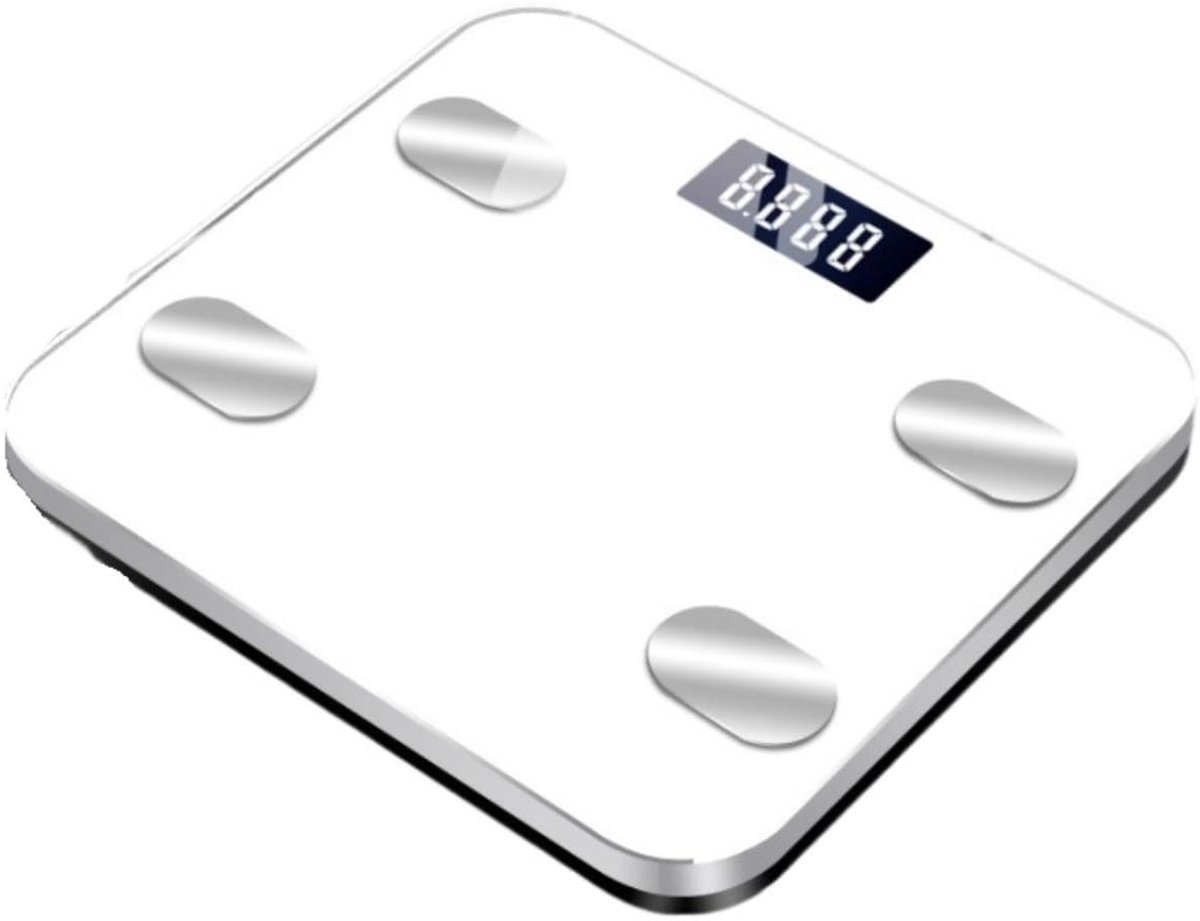 Digitale Weegschaal - Persoonlijke Monitor - Gezonde Levensstijl - Automatische Aan/Uit - 29x26cm - Wit