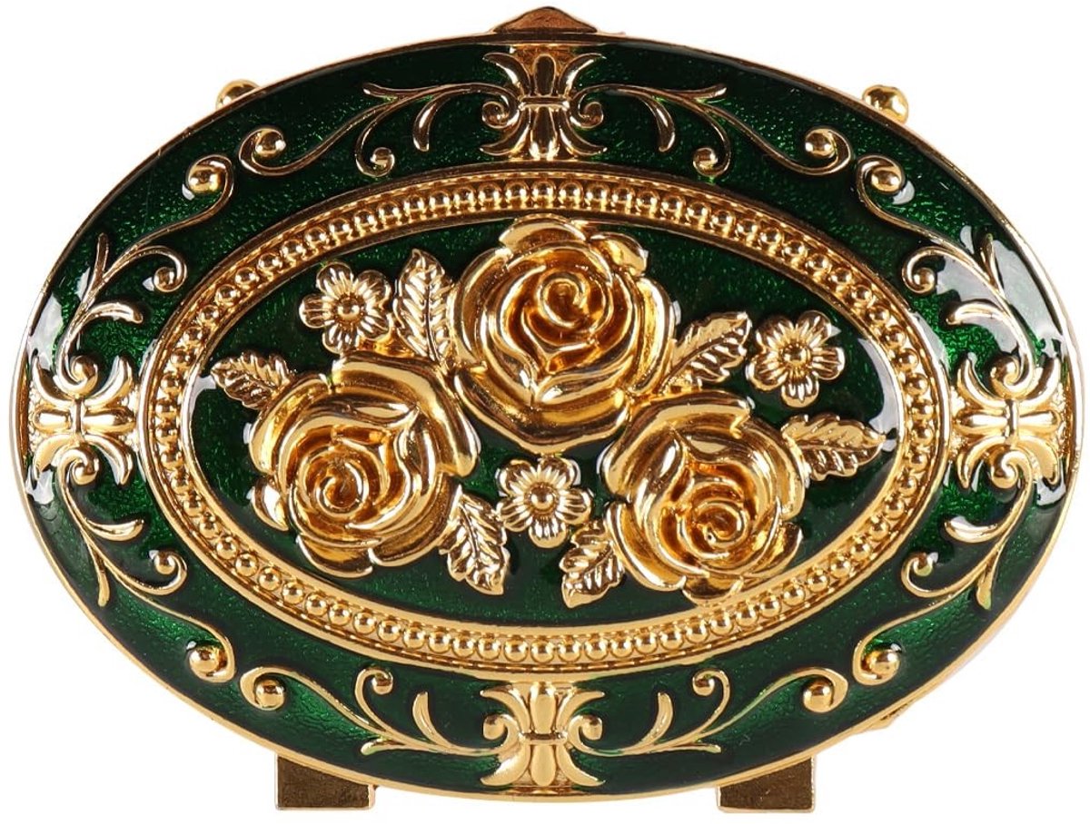Dailygoods- Sieradendoos Vintage - Metalen Opbergdoos - Geschikt voor Ringen/Oorbellen/Kettingen - Decoratief Ornament - Duurzaam - Retro Ontwerp - Sieradenbox