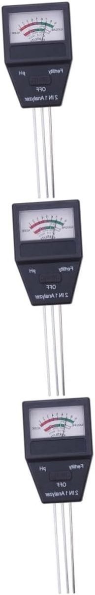 Bodem Ph-detector - Bodemtester Plantenmeter - Plantenverzorging Tuin - 2 in 1 Sensor - 3 Stuks - Zwart