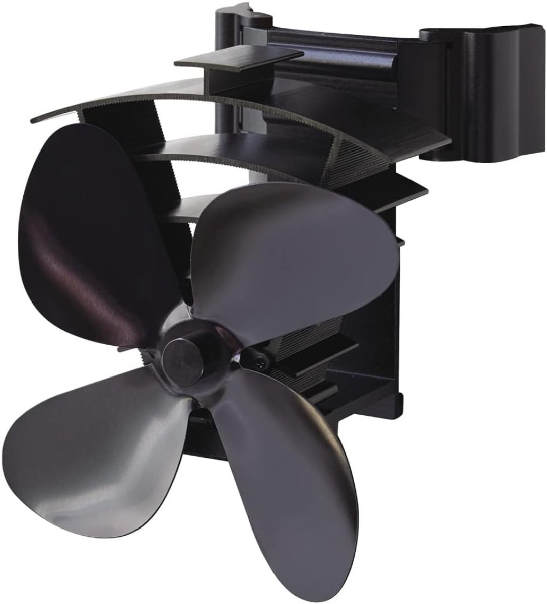 QUOVO® Houtkachel Ventilator - Houtkachel - Kachelventilator - Zwart - 5cm x 8cm x 8cm