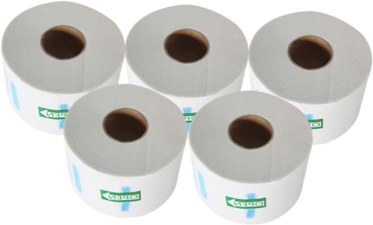 Nekpapier voor Kapsalon - Halsband Papier - Haar Knippen - Rekbaar en Zelfklevend - 5 Stuks - Wit