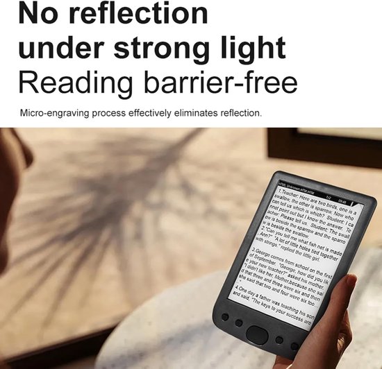 E-book Reader - Pocket Lezer - Digitaal Lezen - E-ink Touchscreen - 6 inch - Zwart — afbeelding 2