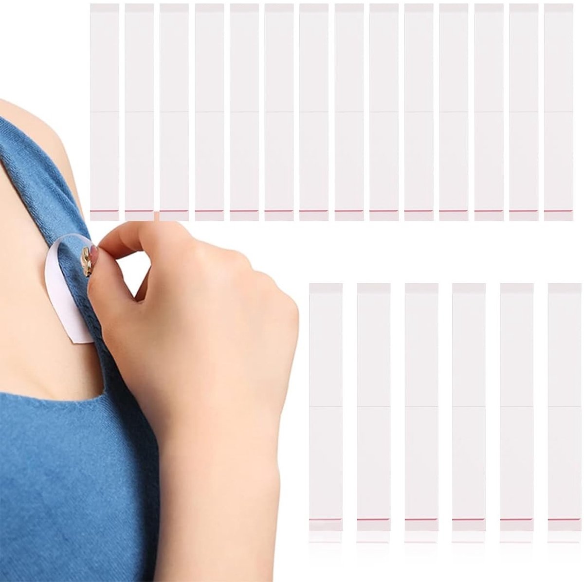 Dailygoods- Plakband Dubbelzijdig 180 Stuks - Plakband Dispenser - Huidvriendelijk - Geschikt voor Stoffen - Transparant - Eenvoudig te Gebruiken - Kledingtape