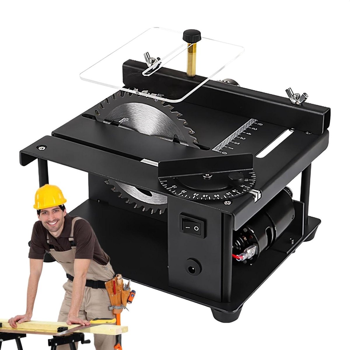 Mini Tafelzaag - Hobby Zaag - Precisie Houtwerk - 7 Snelheden Instelbaar - 24x22x17 cm - null
