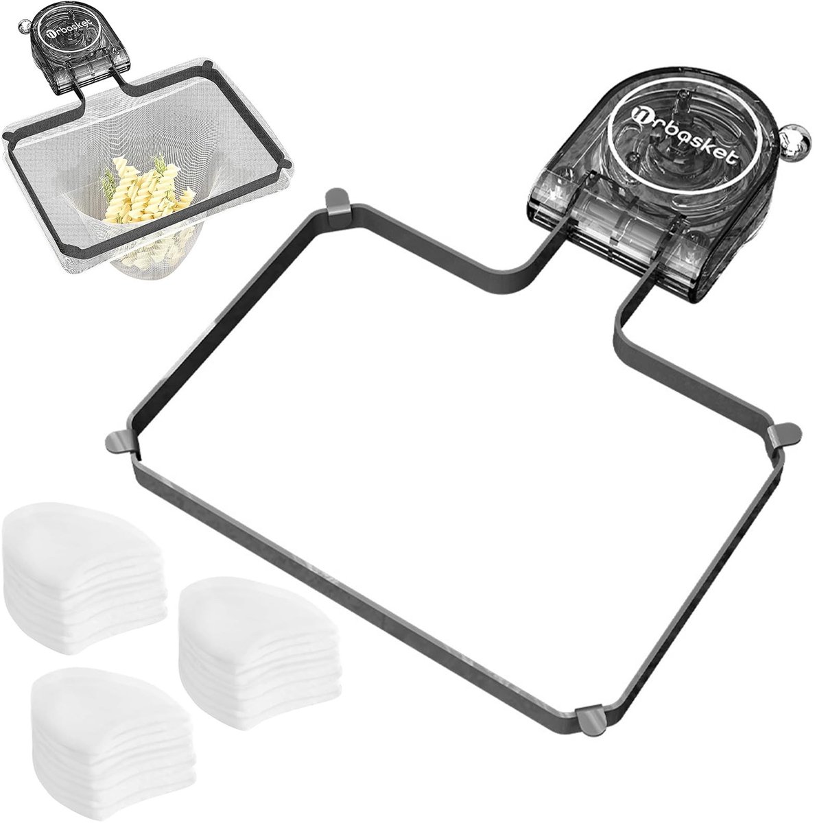 Dailygoods- Afvoerzeef met Zuignap - Gootsteen Zeef - Haarzeef - 100 Gaatjeszakken - Duurzaam - Eenvoudig te Installeren - Gootsteenzeef