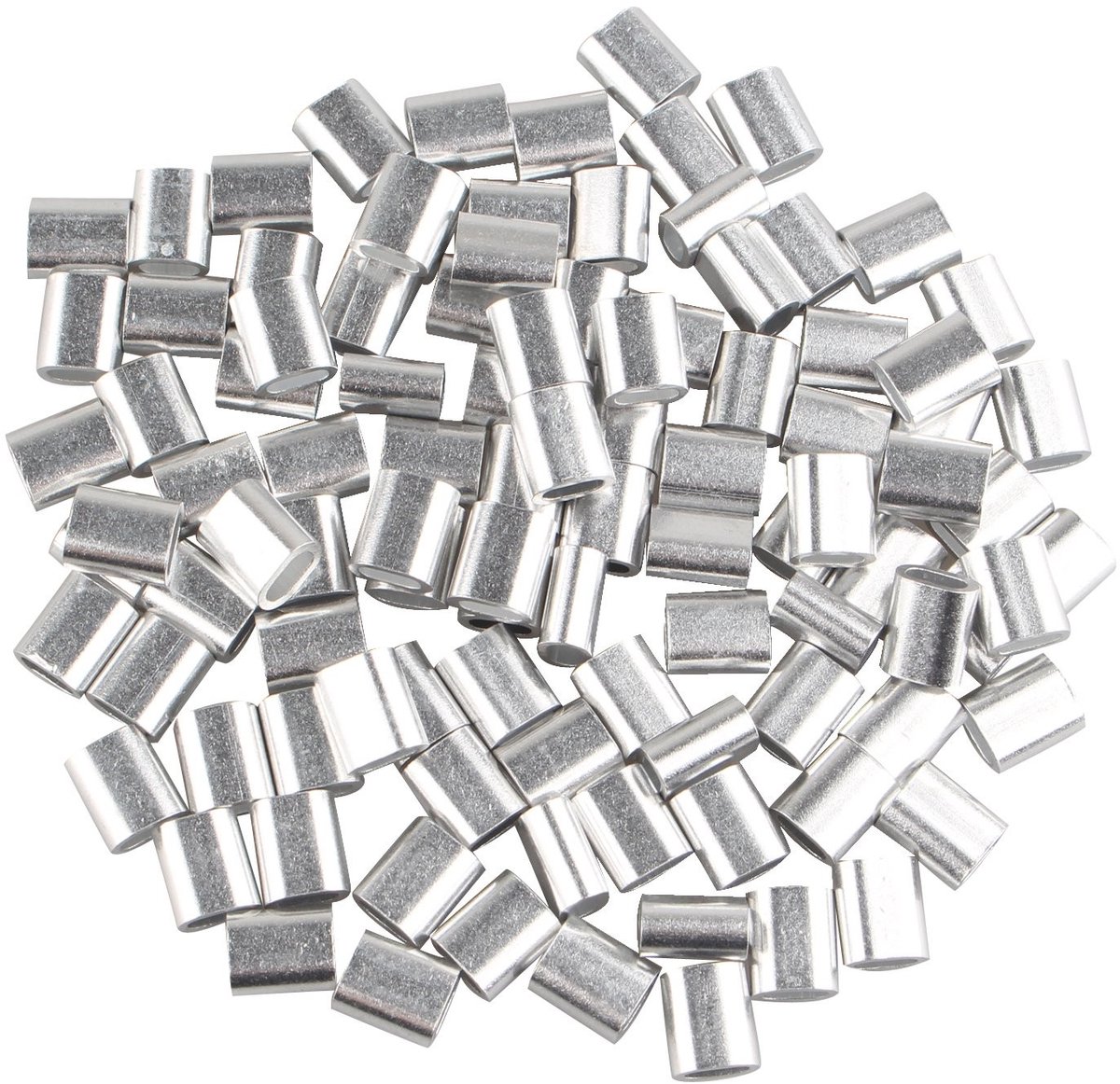 Dailygoods- Crimping Mouw 100 stuks - Aluminium - Roestvrij - Corrosiebestendig - Voor 2,5 mm Staaldraad - Duurzaam - Kabelverbinder
