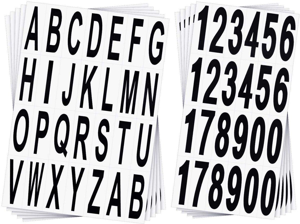 Dailygoods- Brievenbusstickers Zelfklevend - Huisnummerstickers - Adresstickers - Vinyl Decals - 10 Vellen - 3 Inch Maat - Huisnummers