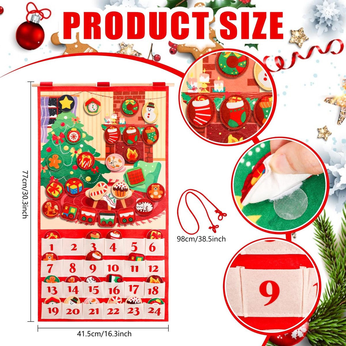Dailygoods- Adventskalender 2025 - Adventskalender voor kinderen - Adventskalender make up - Adventskalender lego - Adventskalender chocolade - 24 gevulde ornamenten - Kerstkalender – foto 5