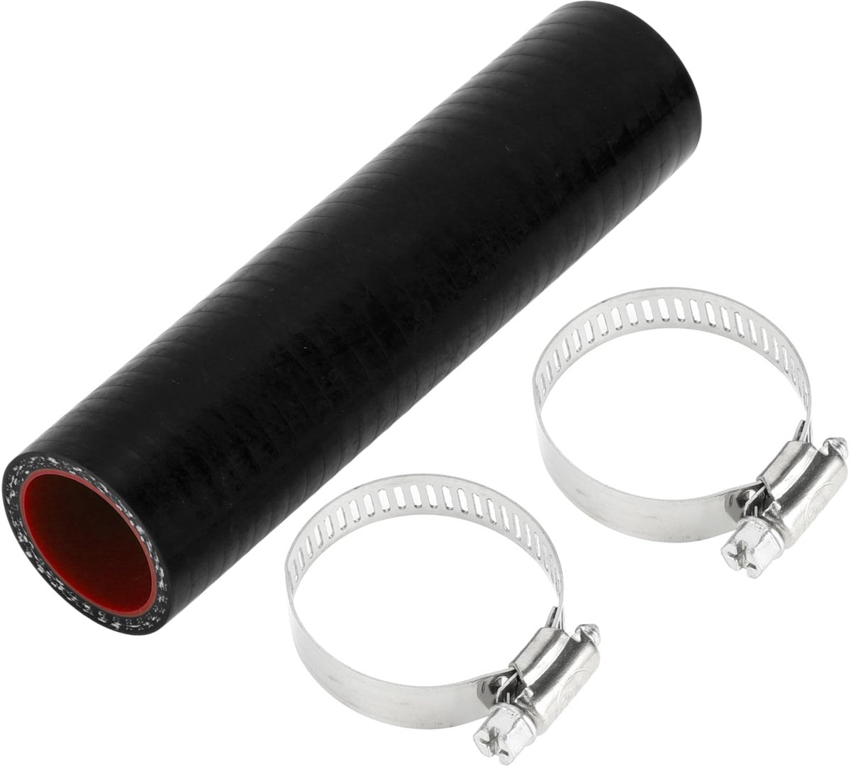Dailygoods- Koppelstuk Silicone Slang 1.1" ID - 150mm Lengte - 5mm Dikte - 4-Laags - Zwart/Rood - Bestand tegen hoge temperaturen - Siliconenslang