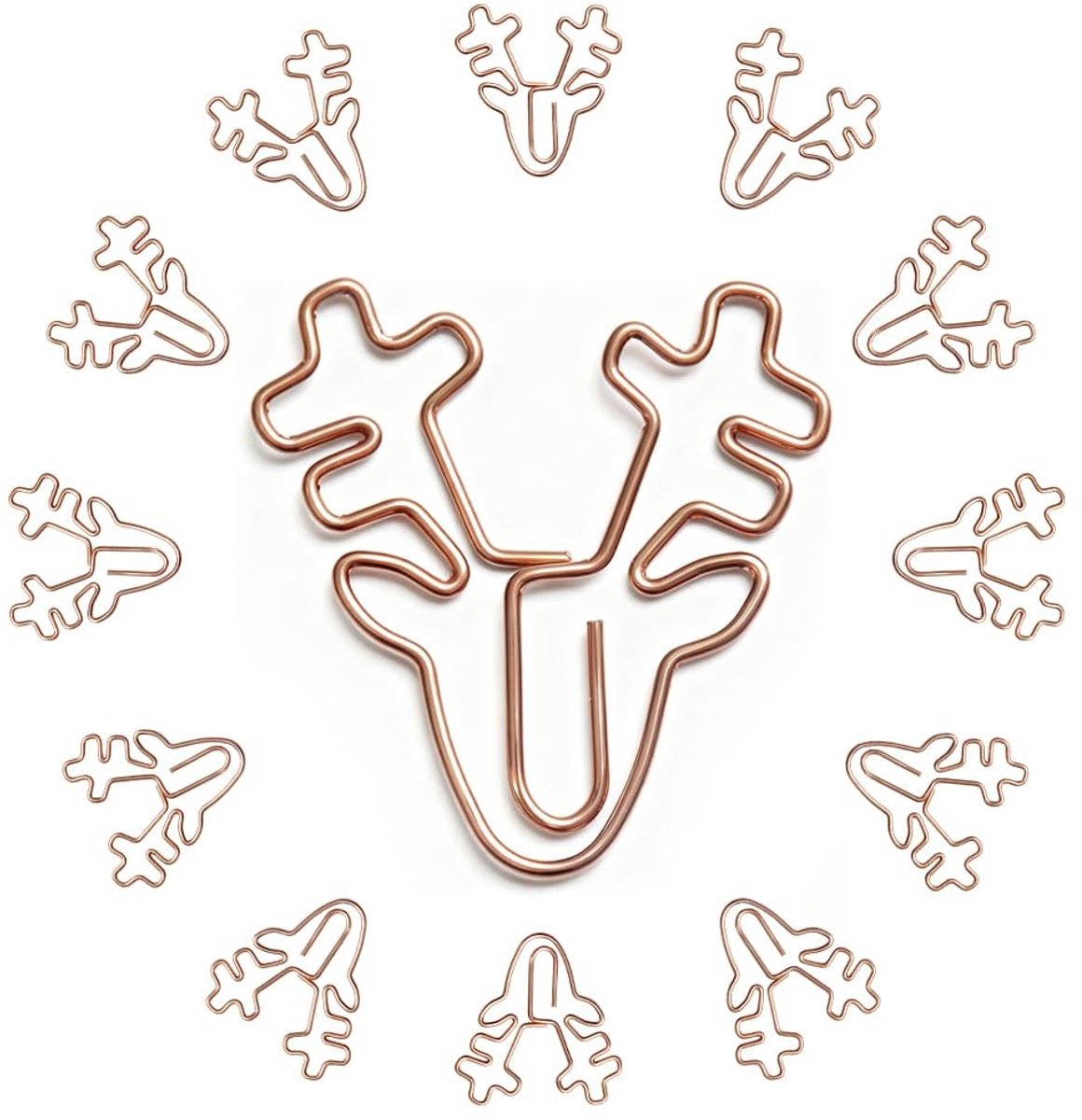 Dailygoods- Kerstpaperclips 100 Stuks - Gouden Bladwijzers - Kerstboom/Hert/Geschenkdoos/Ster - Feestdecoratie - Kantoor/Schoolbenodigdheden - Voeg charme toe aan kaarten