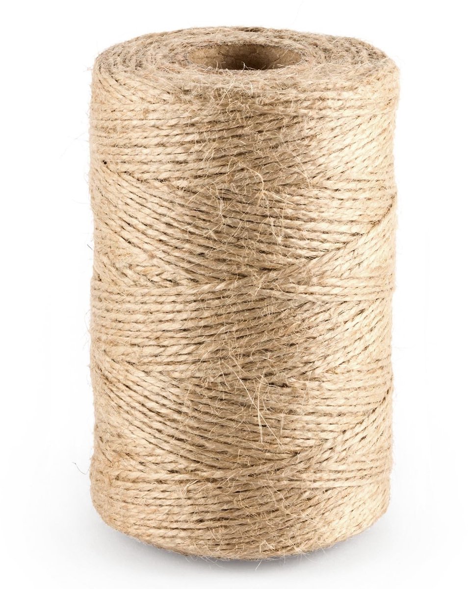 Dailygoods- Jute Koord 100 m - 1,5 mm - Natuurlijk Jute Touw - Scheurvast - Biologisch Afbreekbaar - Decoratief Koord