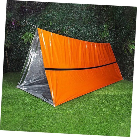 Lichtgewicht tenten - Noodtent - Overlevingsbuistent voor 2 personen - Voor kamperen, wandelen, backpacken en outdooractiviteiten - PE - Oranje - Thermo noodgeval - 150*240CM - Noodpakket van Merkloos — afbeelding 2