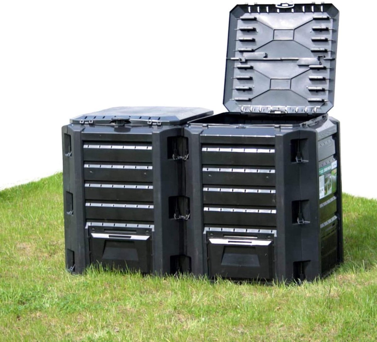 Compostbak Tuin - Afvalomvormer Composter - Organisch Afval Verwerken - Hoge Warmteontwikkeling - 800 l - Zwart