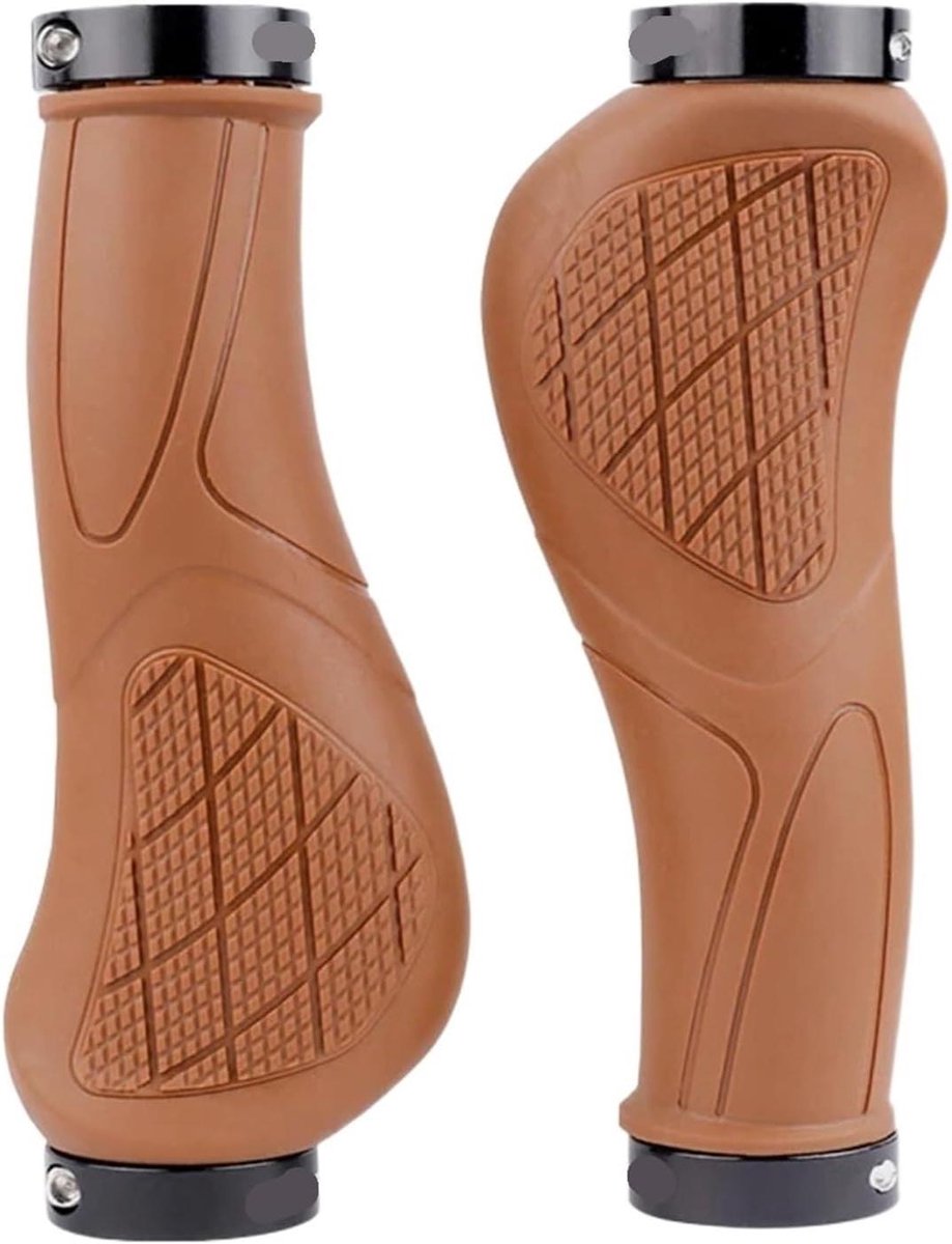Fiets Handvatten - Stuurgrepen Rubber - Comfortabel Fietsen - Antislip Ontwerp - 22.2mm - Bruin