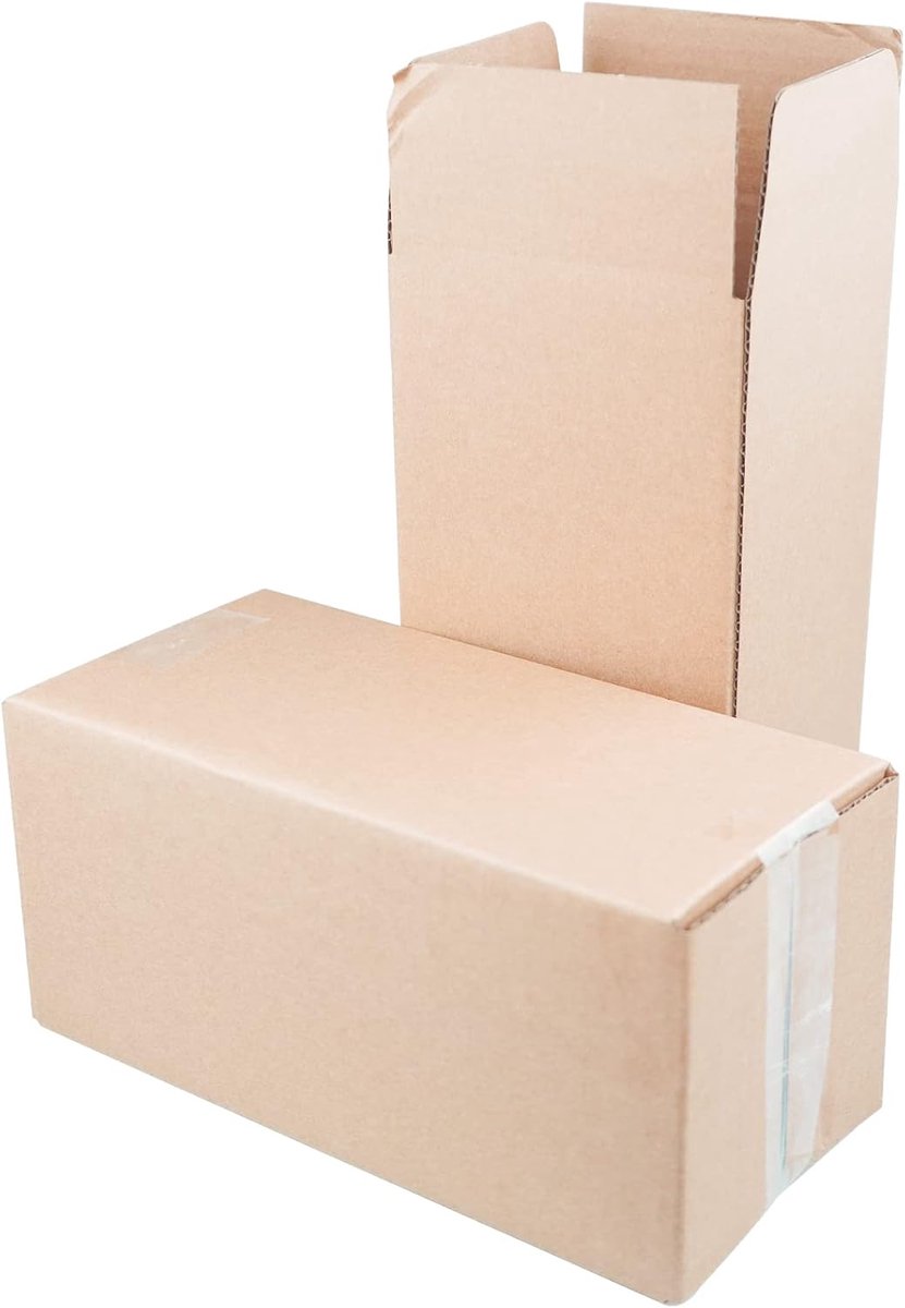 Verzenddoos met Bovenklep - Pakket Brievenbus - Sterke Doos - Postdoos - 10 Stuks - 250x120x120 mm - bruin - van Imperatoris