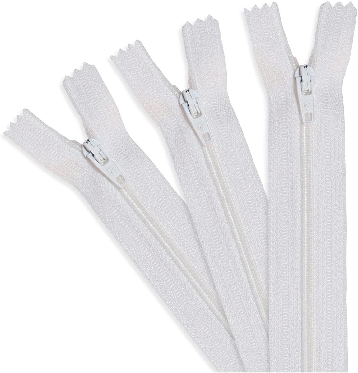 Nylon Ritsen - Gesloten Ritssluitingen - Kleding Maken - No.3 Nylon Kwaliteit - 51 cm - Ivoor
