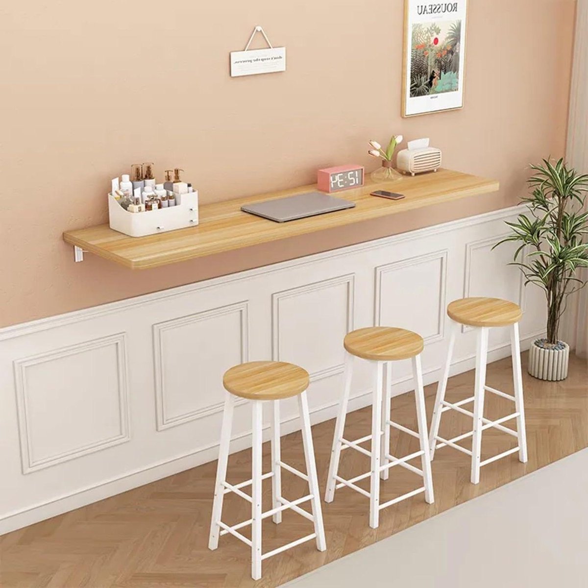 Inklapbare wandtafel - Klaptafel Balkon Bureau - Ruimte Besparen - Aan muur te monteren - 120x40 cm - Niet gespecificeerd