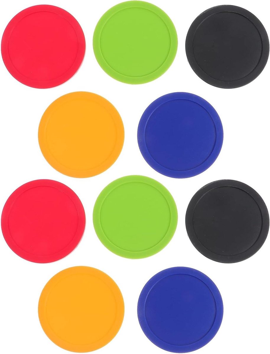 Airhockey Pucks - Tafelspel Accessoires - Spelplezier Thuis - Constante Luchtstroom - 8 Stuks 64mm - Diverse Kleuren