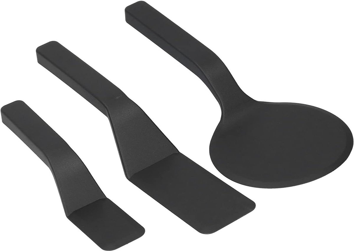 Nylon Spatelset - Keuken spatels - Bakken en koken - Afgeschuinde rand - 3 stuks - Grijs