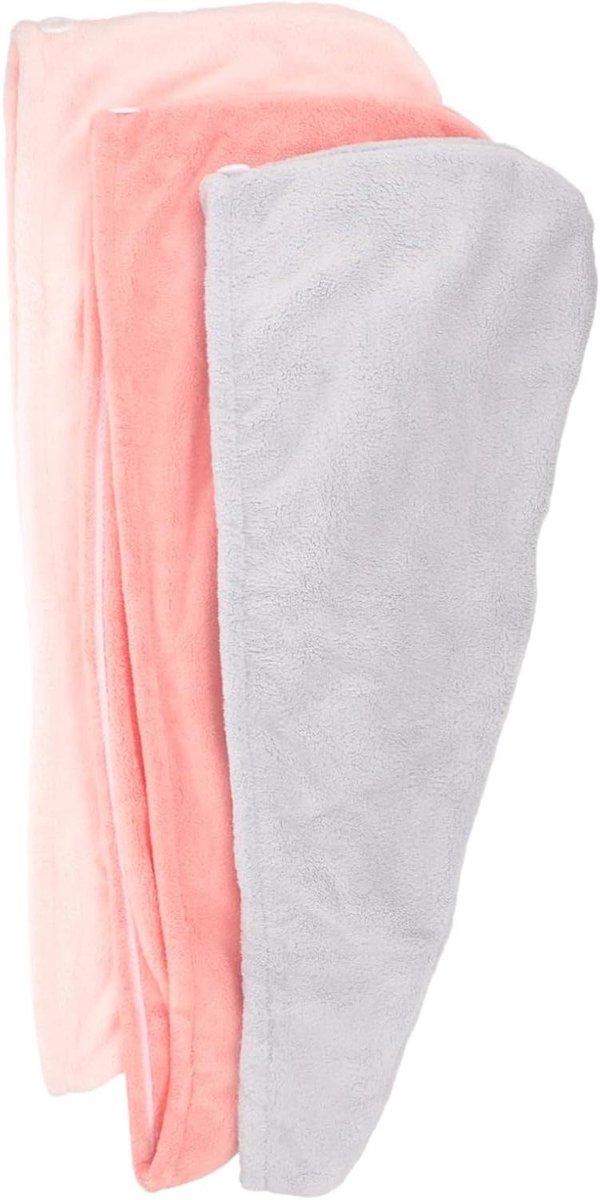 Housoutil Bathroom Accessory 3 Pack Hair Drying Hood Soft Absorbent For Quick Dry Hair Wrap