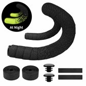 Grijze lichtgevende stuurlinten wielrennen unisex antislip stuur tape set voor racefiets inclusief bar plugs en plakstrips fiets stuur lint