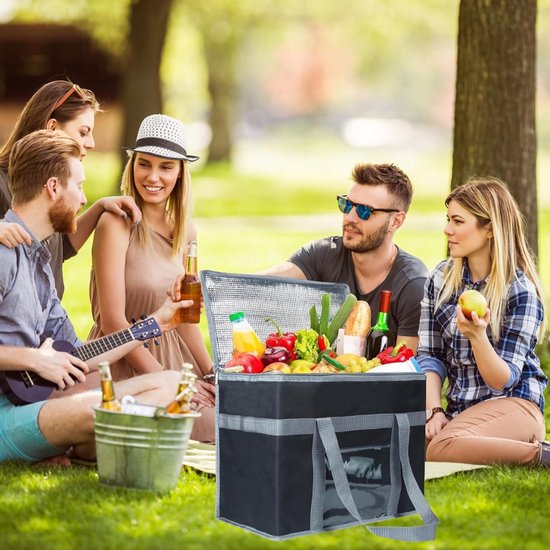Grote geïsoleerde tas voor warme of koude voeding, veelzijdige koel tas, perfect als boodschappentas, thermotas en warmhoudtas. van Merkloos — afbeelding 3