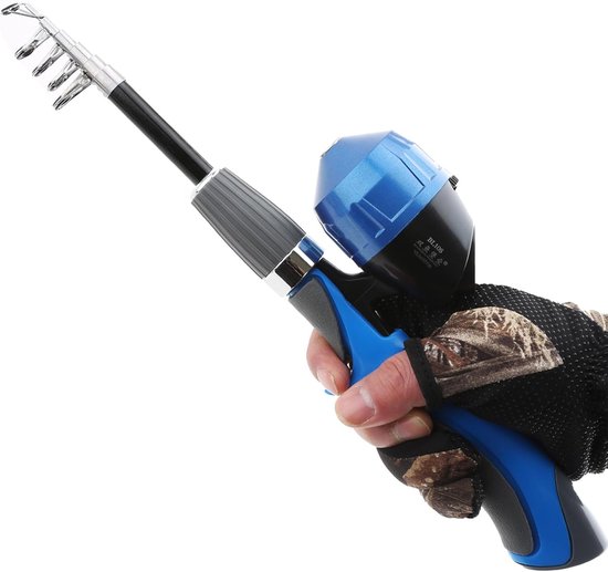 Kinder Visset - Vangstuitrusting Set - Buiten Vissen - Telescopisch Opvouwbaar - 160cm Hengel - Blauw van Merkloos	 — afbeelding 5