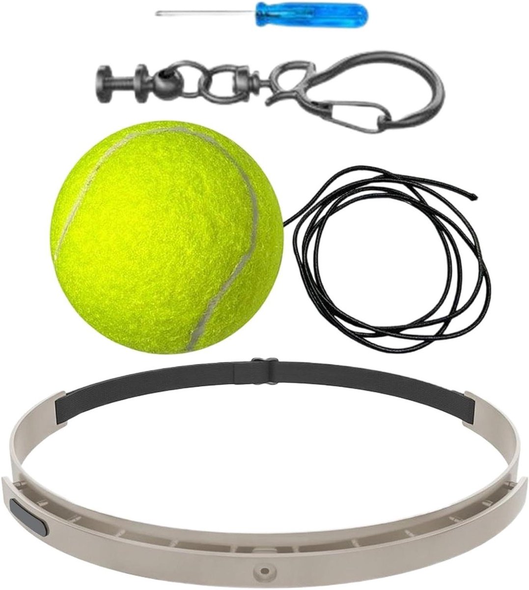 Boksbal Hoofdband - Reactietrainer - Coördinatie Verbeteren - Draagbaar en Snel - 6 cm Diameter - Rood Zwart