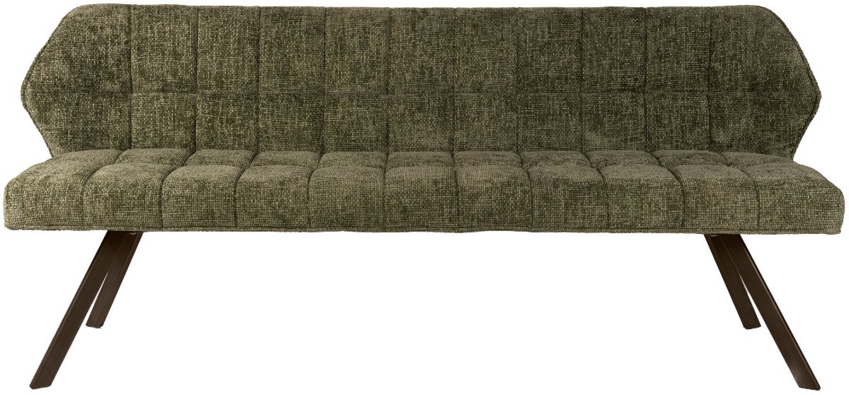 Fraaai - Ramon eetkamerbank 180 cm geweven- brons onderstel - groen