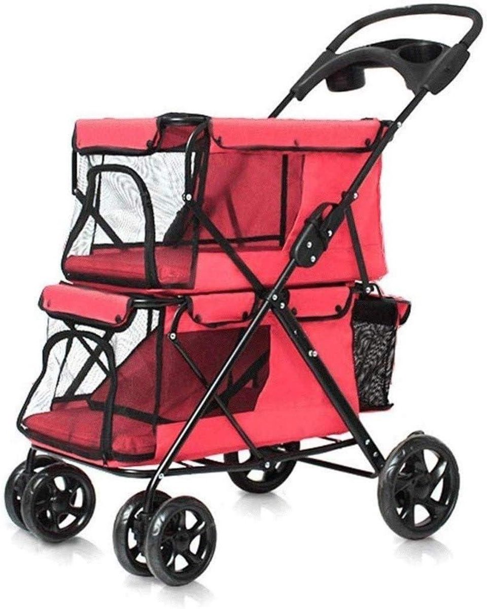 Huisdier kinderwagen - Reisbuggy huisdier - Comfortabel reizen - Opvouwbaar lichtgewicht frame - Tot 20 kg - Zwart