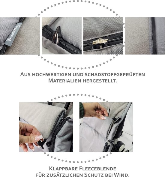 Wintervoetenzak - Kinderwagen zak - Warmte buiten - Waterafstotend - 108 cm - Lichtblauw — afbeelding 5
