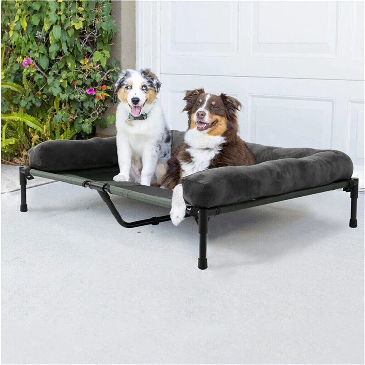 M-Goods - Verhoogde Hondenmand - Orthopedisch Hondenbed - Verkoelend Mesh Bed - Afneembaar Kussen - 90x70 cm