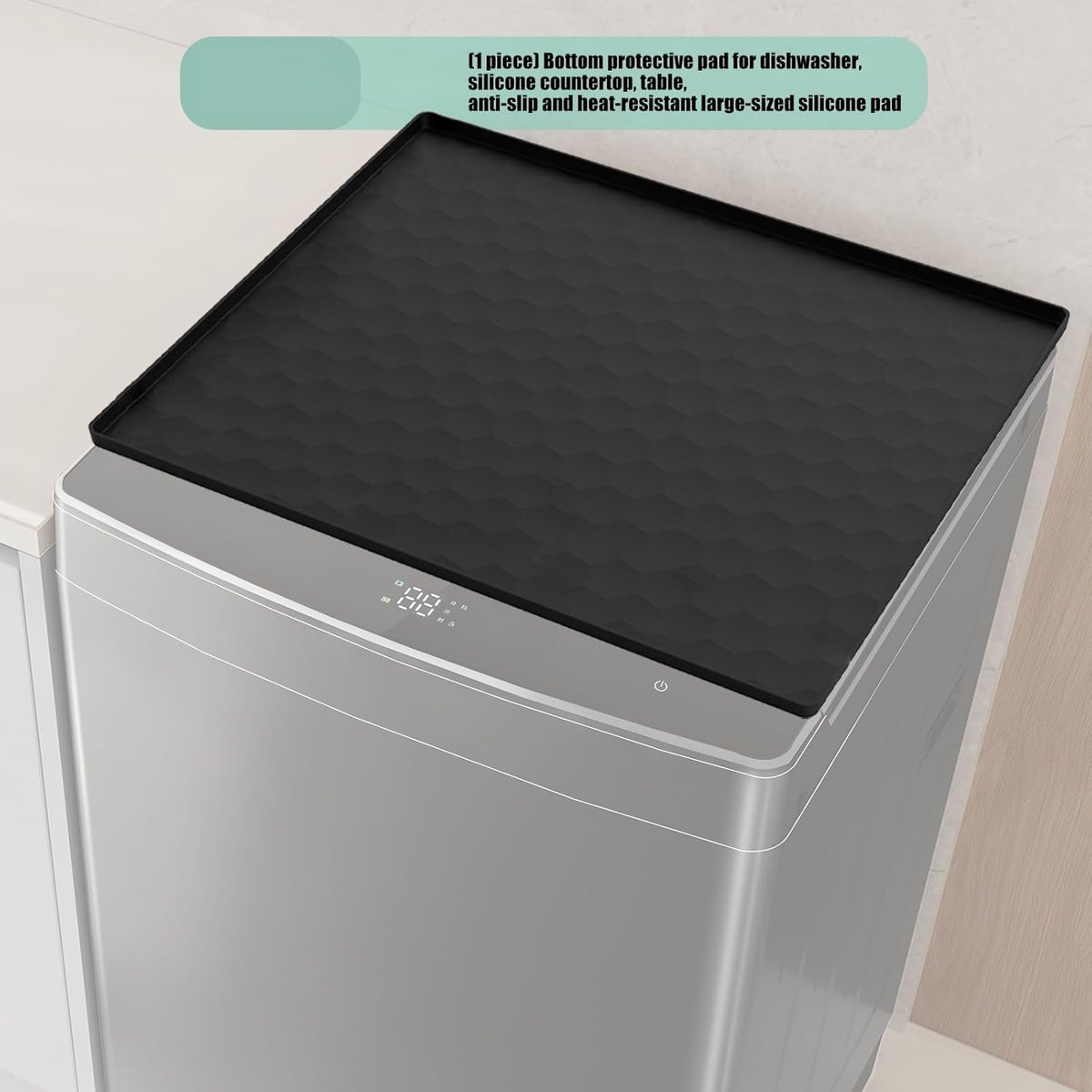 Vaatwasser Mat - Lekbak Afwasmachine - Vloer Beschermen - Verhoogde Randen - 60 x 50 cm - Grijs