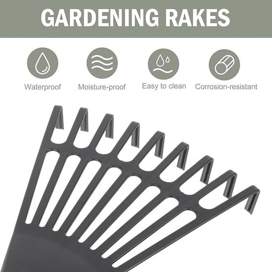Tuin Harken - Bloembed Harken - Bodem Losmaken - Negen Tanden - Set van 2 - Grijs Zwart — afbeelding 2