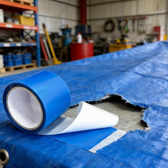 Reparatietape - Waterproof Patch - Tent Repareren - Scheurvast Materiaal - 10x1m - Blauw — afbeelding 4