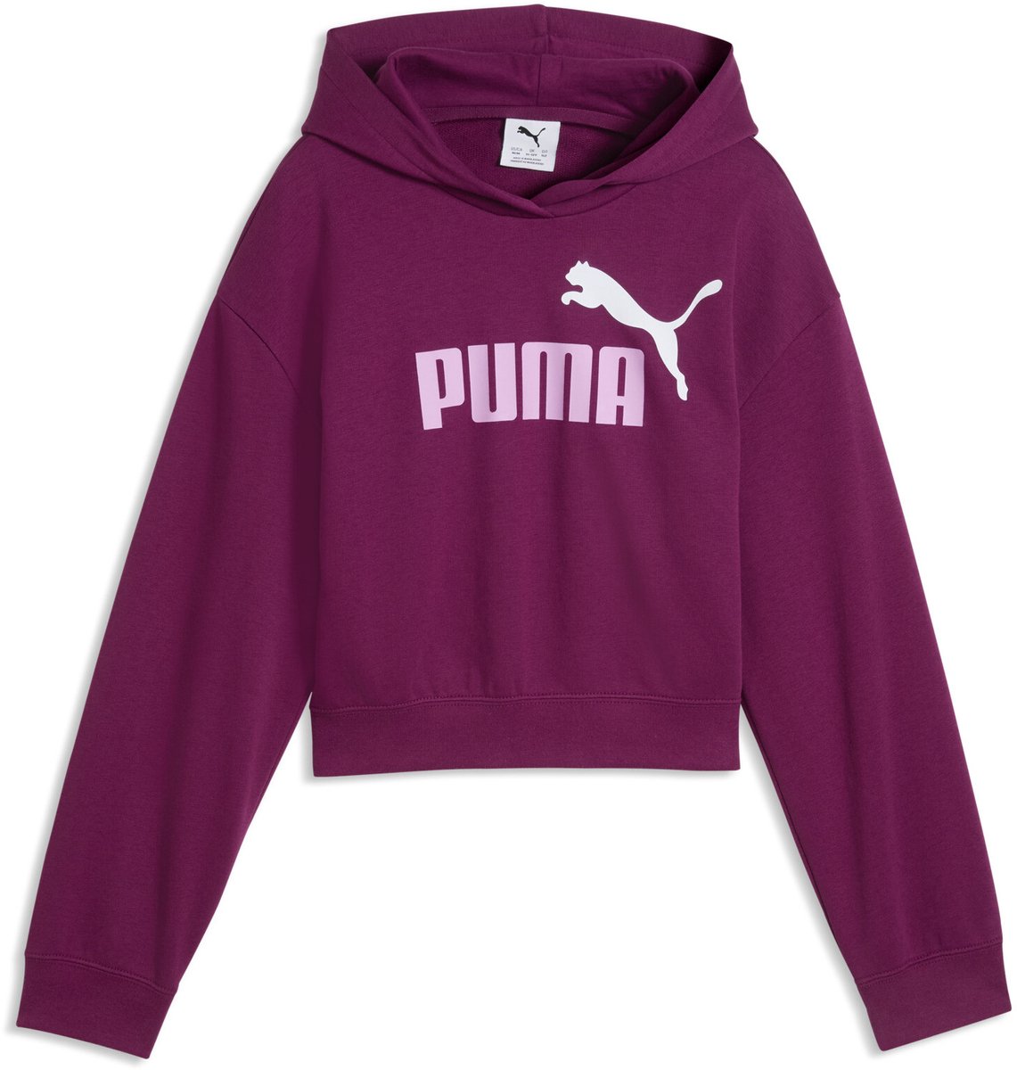 ESS 2 COLOR No 1 Logo Short Length Hoodie TR G Fuchsia Glow