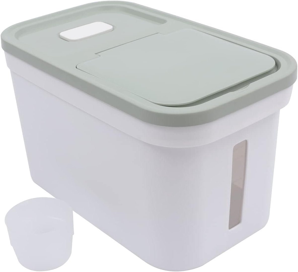 Voedselcontainer - Opslagbak - Keuken Organisatie - Insectenwerend - 10 kg - Groen Wit