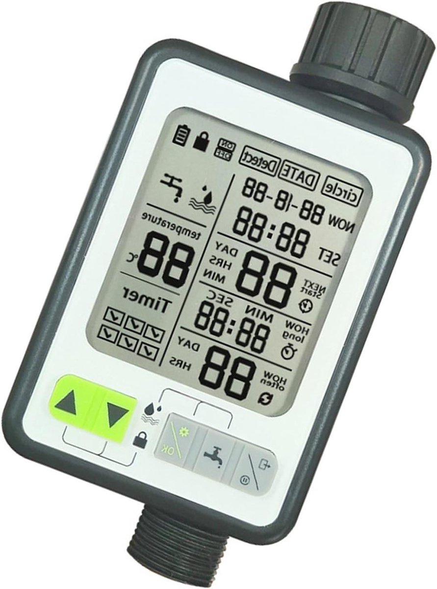 Sprinkler Timer - Water Timer Irrigatie - Automatisch Tuin Bewateren - 3 Uitgangen Regenvertraging - 21x13x7 cm - Grijs