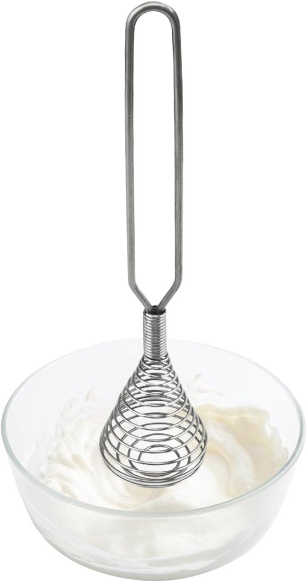 Spiraalgarde - Handmixer eieren - Mengen en kloppen - Roestvrij staal - 22 cm - Zilver