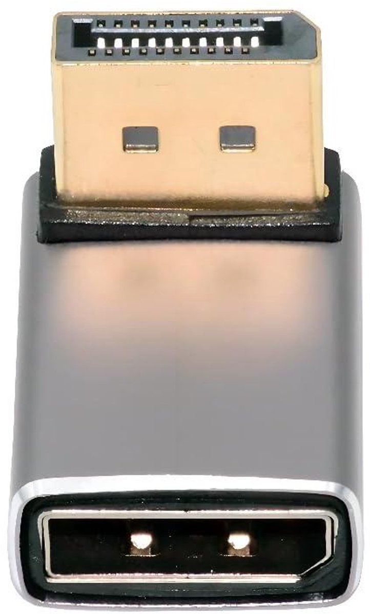 DisplayPort Kabel - DP Adapter Hoek - Beeldoverdracht - 90 Graden Hoek - 8K 60Hz - Grijs