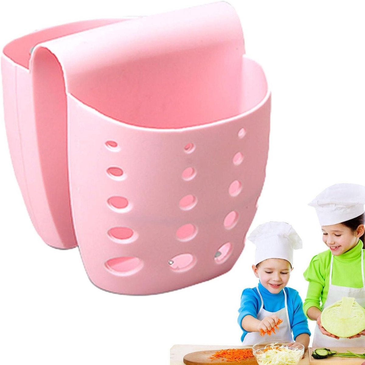 Gootsteen Afvoer Mand - Keuken Organizer - Afval Scheiden - Precisie Mesh Ontwerp - 123x105x9cm - Roze