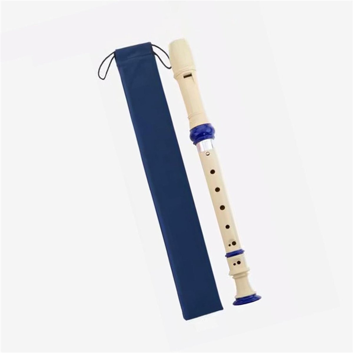 Blokfluit 8 Gaten - Oefenfluit Recorder - Muziek Leren - Duitse Vingerzetting - 325 mm - Blauw