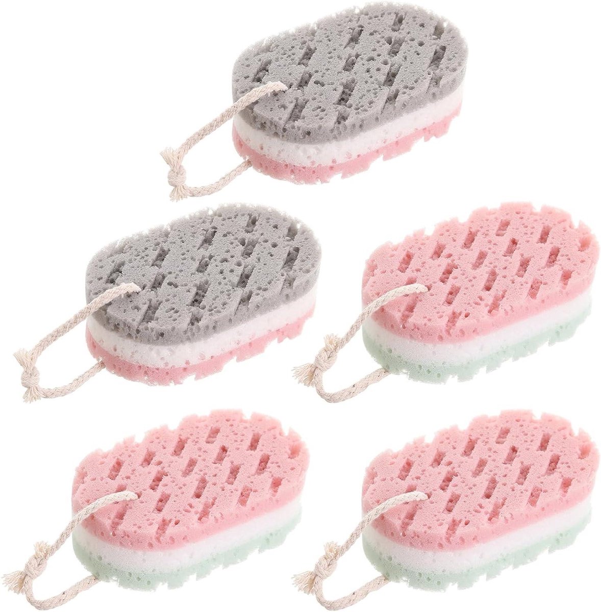Loofah Spons Set - Bad Spons Douche Spons - Huid Reinigen - Dubbele Textuur