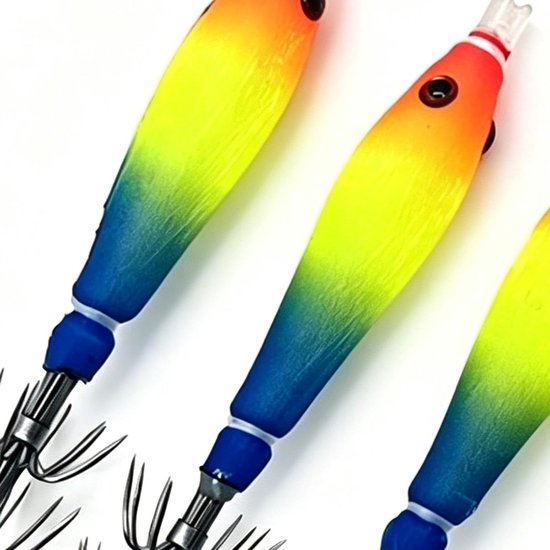 Inktvis Vis Aas - Kunstaas Zacht Plastic - Vissen in Zoutwater - Fosforescerende Imitatie - 5 stuks - Model A — afbeelding 2